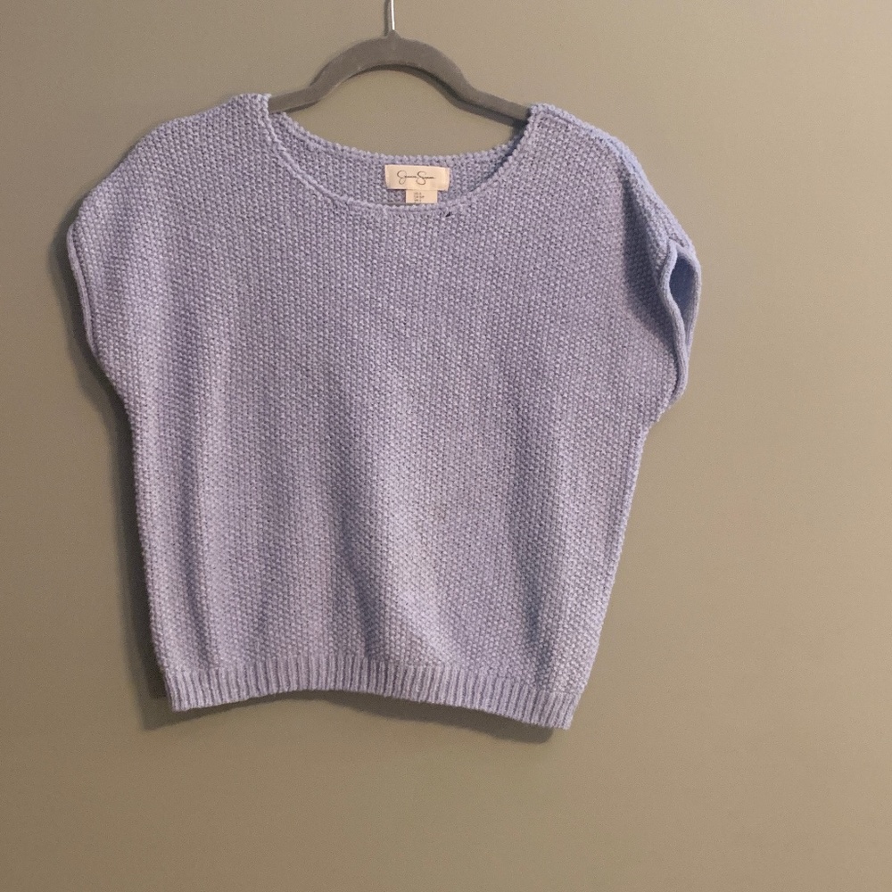 JESSICA SIMPSON LIGHT BLUE KNIT LIGHTWEIGHT SWEATER